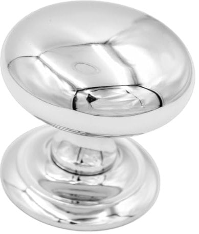 Large Round Victorian Centre Door Knob (Round Design) 100x90mm in 2 Finishes (Polished Chrome)