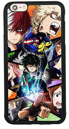 My Hero Academia Schutzhülle für iPhone Comic TPU Silikon Gel Edge + PC Bumper Case Skin Protective Printed Phone Full Protection Cover (iPhone 6 Plus/6S Plus)