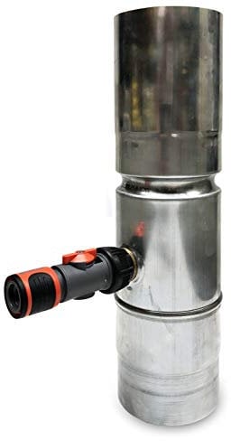 Fallrohr Regensammler von CurtMaxx [Zink] | Regenwassersammler mit Anschluss für Gartenschlauch (Zink, Ø 100)