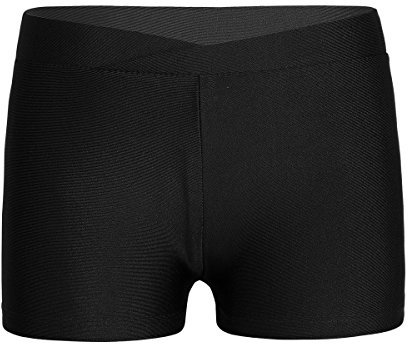 iEFiEL Mädchen Gymnastik Shorts Hot Pants Tanz Shorts Sportshorts Work Out Leggings Sport Yoga Fitness Hosen Jogginghose A Schwarz 128-140