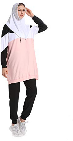Mr Lin123 Survêtement Musulman Sportswear Musulman Ados Filles Rayé À Manches Longues Sweat Pantalon Islamique Loungewear