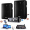 IBI - Pack Sono 600w Total avec 2 Enceintes 300w + Ampli Compact Bluetooth USB + Table de mixage Nombreuses possibilités