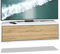 Vladon TV Board Lana 100 Hängeschrank Lowboard 100 x 29 x 37 cm, Made in Germany, Korpus in Weiß matt, Fronten in Eiche Natur | Große Farbauswahl
