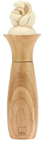 THUN - Macina Sale con Fiori - Accessori Cucina - Linea Elegance - Ceramica, Legno - 27,5 h cm