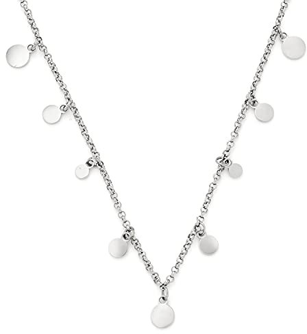 JEWELS BY LEONARDO Halskette Ciao Rica • Kette aus silberfarbenem Edelstahl • zartes Erbs-Kettchen mit verschieden großen Plättchen-Anhängern • 40-45 cm Länge • Schmuck Geschenk für Frauen • 021460