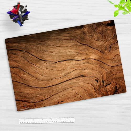 Schreibtischunterlage für Kinder und Erwachsene – “Rustikales Holz Landhausromantik“ – aus erstklassigem Vinyl (Kunststoff) – 60 x 40 cm – Rutschfeste Schreibunterlage – Made in Germany
