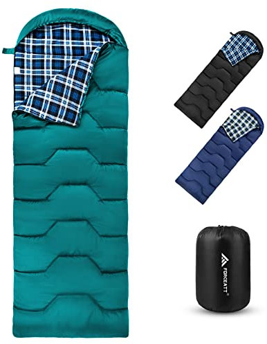 Forceatt Schlafsack, -8°C-10°C Flanell Schlafsack Winter für Erwachsene, wasserdichte Schlafsack Outdoor mit Tragetasche Ideal für Rucksackreisen, Indoor, Outdoor in 4 Jahreszeiten und Kaltes Wetter.