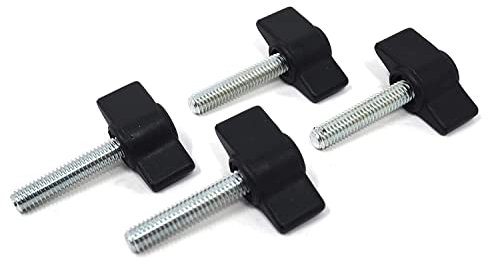 Design61 4X Flügelschraube Kunststoff mit Gewindebolzen Stahl M4 x 28 mm