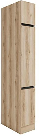 idealShopping GmbH Küchen Hochschrank mit Apothekerauszug Kaya HFZ306-0+ in Wildeiche Nachbildung 30 cm breit