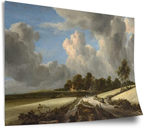Printistico Poster Jacob von Ruisdeal - Weizenfelder Kunstdruck ohne Rahmen, Wandbild - A4, A3, A2, A1, A0, XXL - Wohnzimmer, Schlafzimmer, Küche, Deko