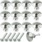Premium Cabinet Knobs - Round Drawer Handles with Screws, for Kitchen & Bedroom Furniture (Silver)