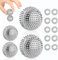 4 Skills Igelball Massage + 10 Akupressur Ring Finger - Akupressur Ball Metal Klein 32mm 47mm - Skills ring akupressurringe - Skills Borderline Set Igelbälle Massageringe für Stress Relief (Silber)