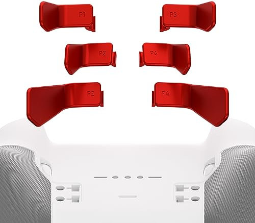 eXtremeRate 6pcs Swift Paddles für Xbox One Elite & Elite Series 2/Series 2-Core Controller, Matt Austauschbare Ersatz Metall Back Paddles Trigger Tasten Zubehör-Rot