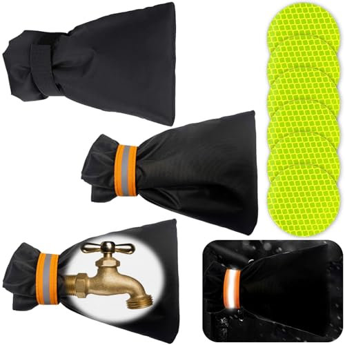TYXHXTF 3PCS Couvercle Antigel pour Robinet, Housse de Robinet pour L'extérieur, Imperméable, Protection Contre Le Gel en Hiver (Noir)