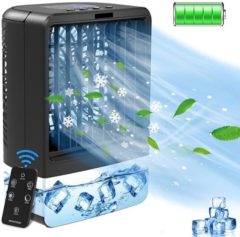 Portable Air Conditioner - Air Conditioning Unit, Air Cooler, Mini Air Conditioner with 4000mAh Battery Remote Control for Home Outdoors