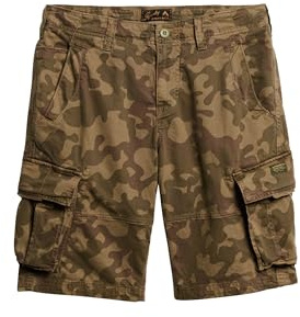 Superdry Herren Core Cargoshorts Waldtarnmuster Sand 36