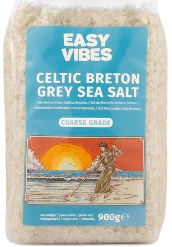 Easy Vibes - Sale Celtico - Sale Marino Grigio Bretone (900g) - Grosso | Non Raffinato | Naturale | Senza Conservanti