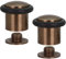 EVI Herrajes | 2er SET - Türstopper aus Messing Boden - Antik-Leder-Finish | Ø24x30mm | Gewindebasis | Schwarz Natursilikonkautschuk | inkl. Schraube + Klemmdübel | I-108