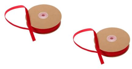 DIYEAH 2 Rollen Beflockungsband Gewickelte Bänder Kurze Anhänger Kleidungsband Eingebettetes Korrekturband Tropfrohrverbindungen Mehrzweckschere Schönheitsschere Haken Haarband Rot Nylon