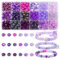 AWARDSEN 8mm Lila Perlen Glasperlen für Armbänder Perlen Zum Auffädeln Bunt 360 Stück Bastelperlen DIY Machen Set Lose Kandi Beads für Schmuck Basteln