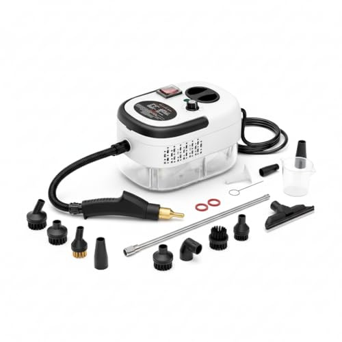 Pulitore a Vapore 2500W ad Alta Pressione Portatile – Steam Cleaner con 6 Livelli di Potenza, Serbatoio 1200 ml, 3 Accessori di Pulizia – Ideale per Grasso Cucina, Piastrelle Bagno, Vetri, Divani auto
