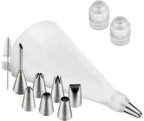 Douilles à pâtisserie professionnelles en acier inoxydable 304, Kit de poche à douille 11 pièces pour décoration de gâteaux, Douille Saint Honoré et embouts de tuyauterie pour pâtissiers créatifs