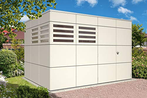 SKAN HOLZ Melbourne 4 Gartenhaus, Wände telegrauFenster telegrau