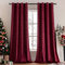 MIULEE Rot Samtvorhang mit Ösen, Wunderschön Weich Vorhänge Samt für Deko Schlafzimmer Wohnzimmer, 2 Stück Samt Gardinen Blickdicht Jedes 245 cm Hoch, Dicker Velvet Thermovorhang Winter