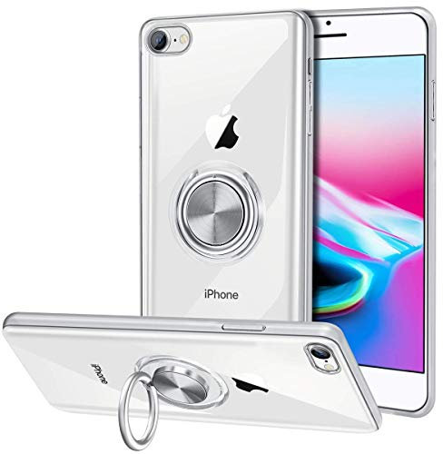 Vunake für iPhone SE 2020/2022 Hülle iPhone 8 Case iPhone 7 Hülle mit Ständer Ring Cover TPU Handyhülle Halter Autohalterung Transparent Schutzhülle Tasche für iPhone SE 2020 iPhone SE 2022 iPhone7/8
