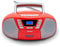 Blaupunkt B 120 RD tragbarer CD Player mit Bluetooth | Kassettenrekorder | Hörbuch Funktion | CD-Player mit USB | kleines CD-Radio | Aux In | PLL UKW Radio | Radio mit CD Spieler | Rot