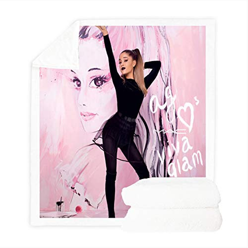 DDONVG Ariana Grande Wohndecke, Fleecedecken for Erwachsene Kinder 3D-Digitaldruck Mikrofaser,weich Und Warm, Verwendet Für Schlafsofa Und Sofa (100 * 140cm,2)