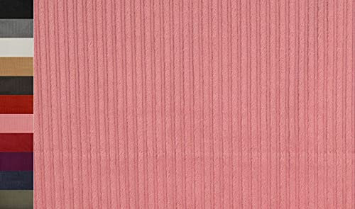 STOFFBOOK STRETCH BAUMWOLLE BREIT GERIPPTER CORD STOFF 5MM BREITCORD STOFFE, E299 (Rosa)