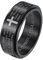 HIJONES Herren Edelstahl Bibel Vers Lords Prayer Kreuz Gott Ring Farben Spinner Schwarz Ringe Größe 62