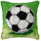 SKTWOE Latch Hook Kit Unfinished Cushion Cover with Printed Canvas Football Pillowcase Sewing Making Kits for Beginners Adults Kids Embroidery Kits Home Decoration 43Cmx43cm