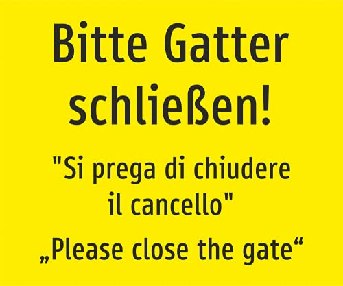 Schild: Bitte Gatter schließen - 300x250mm einseitiger Druck | Aluverbund