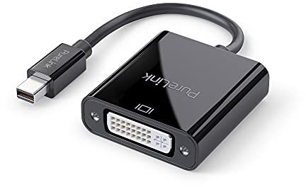 PureLink Mini DisplayPort to DVI Adapter, 1920 x 1200 WUXGA Resolution, 4.95 GB/s Bandwidth, Gold-Plated Connectors, 0.15 m, Black