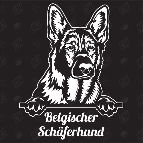 speedwerk-motorwear Belgischer Schäferhund Version 1 - Sticker, Hundeaufkleber,Aufkleber, Mischling, Mix, Tiere, Haustier (AUCH MIT Wunschname MÖGLICH)