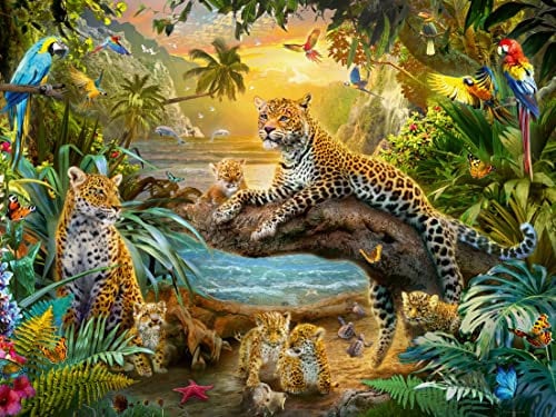 Ravensburger Puzzle 17435 Leopardenfamilie im Dschungel - 1500 Teile Puzzle für Erwachsene und Kinder ab 14 Jahren