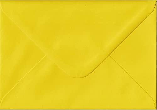 C5 (162x229mm) Coloured Envelopes Perfect for A5 Christmas Cards, Greeting Cards, Wedding Invitations, Crafts and Many More - Pack of 100 envelopes (Yellow)