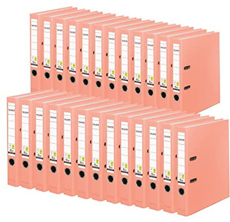 Original Falken 25er Pack PP-Color Kunststoff-Ordner. Made in Germany. 5 cm schmal DIN A4 lachs Ringordner Vegan Aktenordner Briefordner Büroordner Plastikordner Schlitzordner