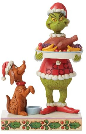 The Grinch By Jim Shore Grinch With Christmas Dinner Figurine, 7.48 Inch