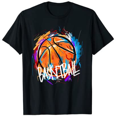 Basketballspieler Korbleger Dunking Jersey Graffiti Grafik T-Shirt