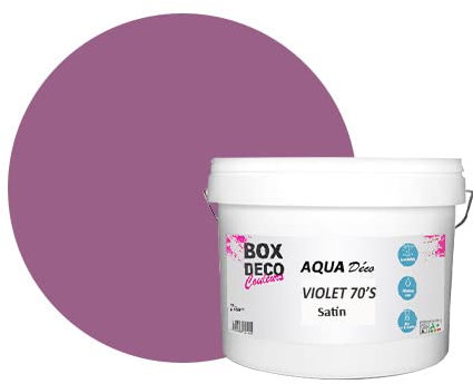 BOX DECO COULEURS Peinture murale acrylique aspect satin Aqua Déco - 10L, Violet 70'S