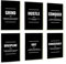 Throwback Traits Motivierende Wandkunst-Erfolgsposter – Grind Hustle Execution, motivierende Wanddekoration für Büro, Heimbüro, Wohnzimmer, 6 Stück in Schwarz und Weiß, Größe 27,9 x 43,2 cm