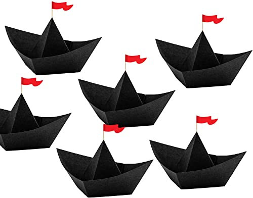 Set 6 DIY große Piratenboote Piratenschiff Papierboote Party Piraten Kindergeburtstag Tischdekoration Piraten Party, Made in EU