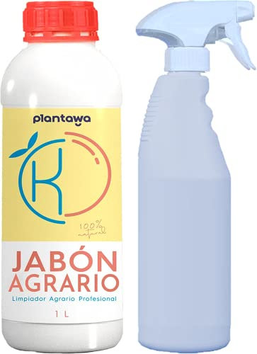 PLANTAWA Jabón Potásico 1L + Pulverizador | Solución Multiusos | Fácil Aplicación y Máxima Eficacia | Versátil | Uso en Interior y Exterior | Producto de origen natural