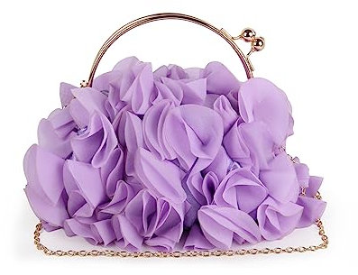 LUI SUI Bolsos de Flores Femeninas Bolsos de Flores de satén Suave Bolsos de Flores de Fiesta Nocturna Bolsos de Baile