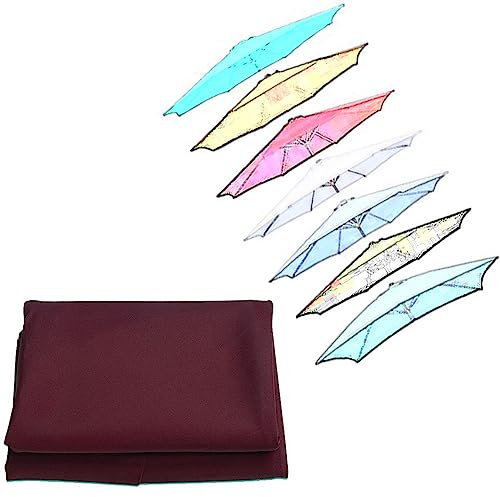 COKYIS Housse De Rechange De Ombrelle De Jardin, Toile De Remplacement pour Parasol De Terrasse 2m/2.7m/3m, Toile De Parasol Rond À 6 Baleines/8 Baleines (Color : Wine Red, Size : 3m-8Ribs)