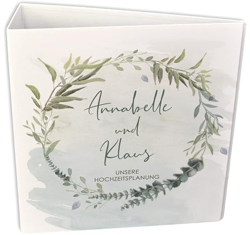 Ordner A4 Hochzeit, personalisierbare Mappe mit Namen und Datum, Hochzeitsplaner, Motivordner, Binder, Sammelordner, Hochzeitsordner, Aktenordner Bunt, Hochzeitsorganizer Mappe, Feenstaub
