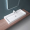 Mai & Mai Lavabo Suspendu Blanc Vasque à Poser 120cm Lave Mains Rectangulaire avec Trop Plein Col06 120x42x10cm